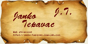 Janko Tepavac vizit kartica